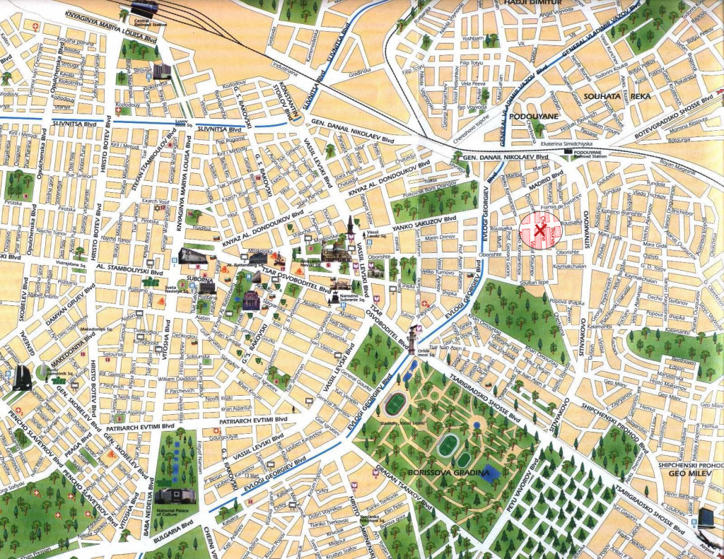 Sofia Center Map - Cherkovna Location